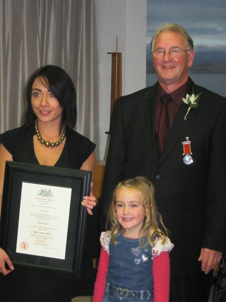 reluctant hero Tony Holt was honoured to be the recipient of the Royal Humane Society Silver Medal for Bravery on Friday (28 May 2010), for saving a mother and child from a burning car last year.